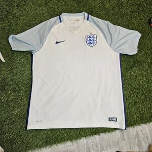 Vintage Team England 2007 Nike White and Gray Men's Soccer Jersey
